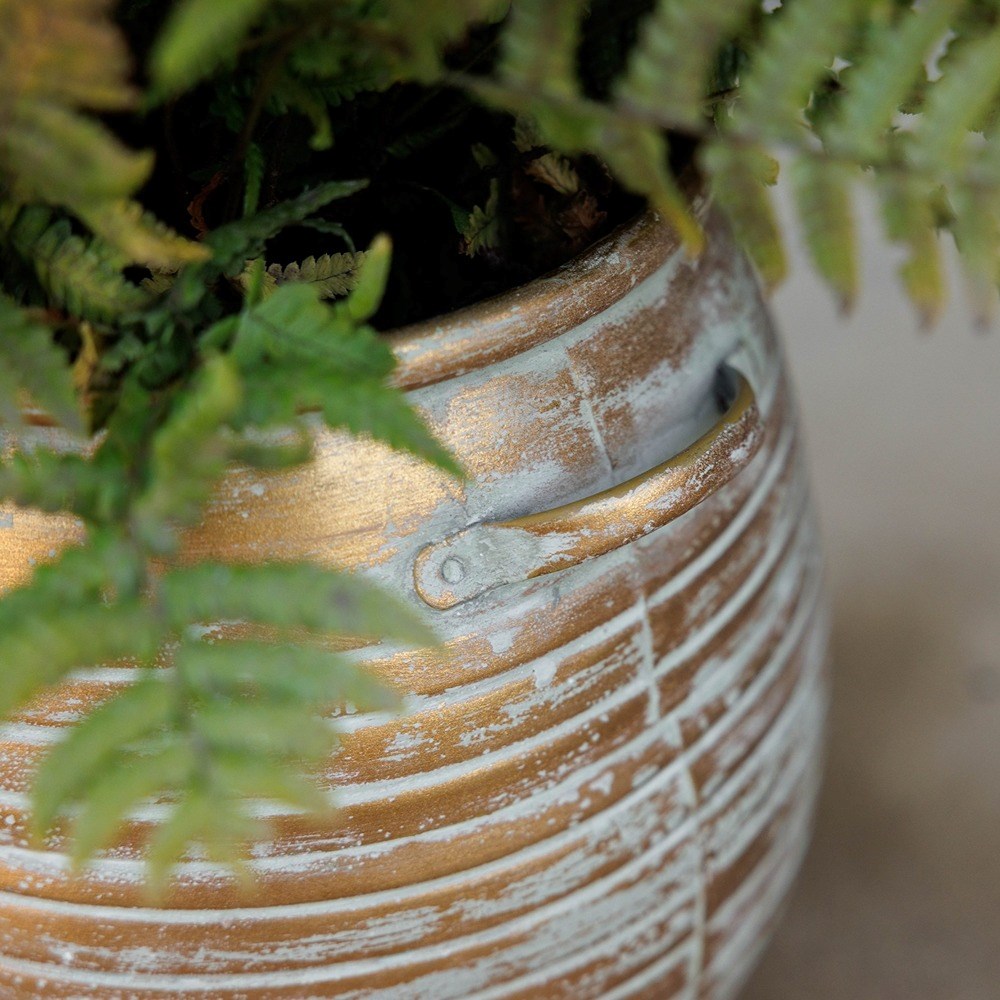 Golden Metal Banded Planter