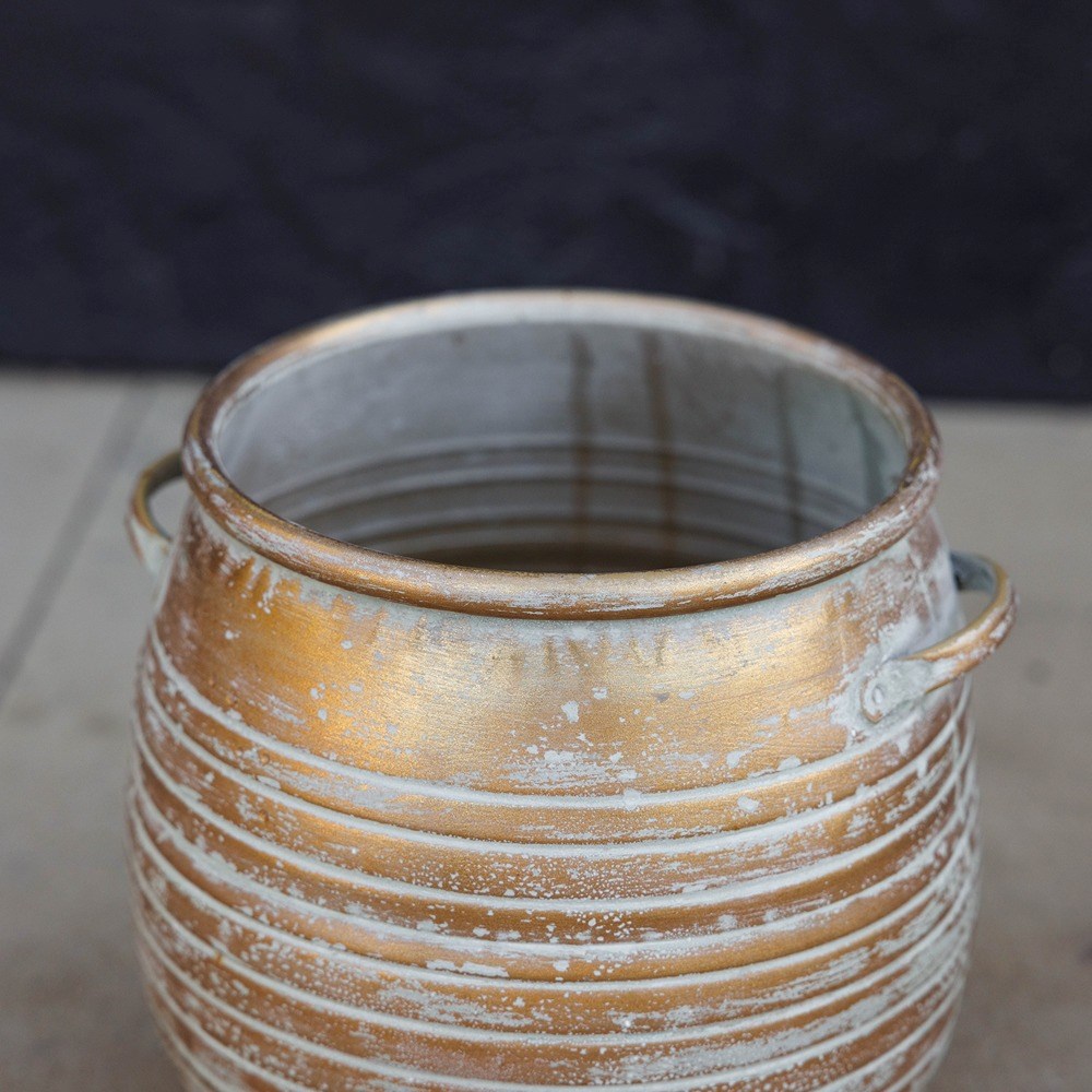 Golden Metal Banded Planter