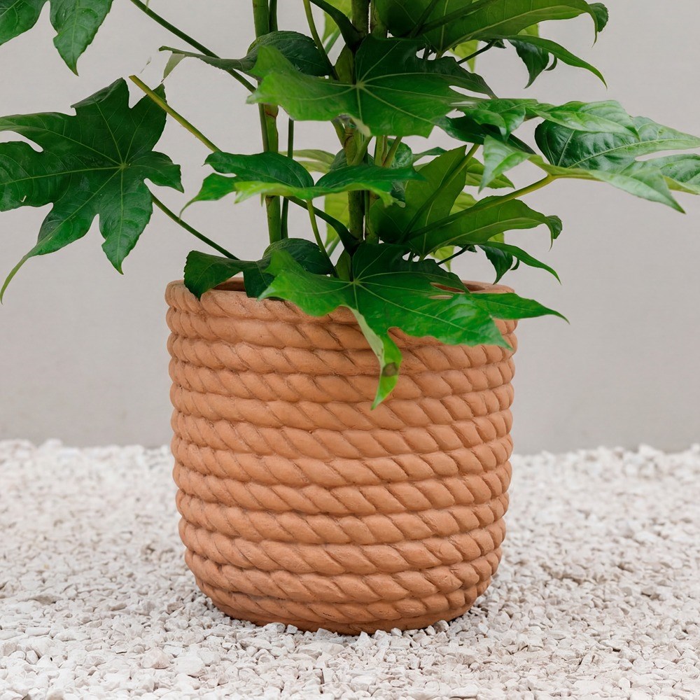 Rope Design Round Planter