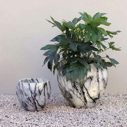 Rotondo marble effect round planter - Small