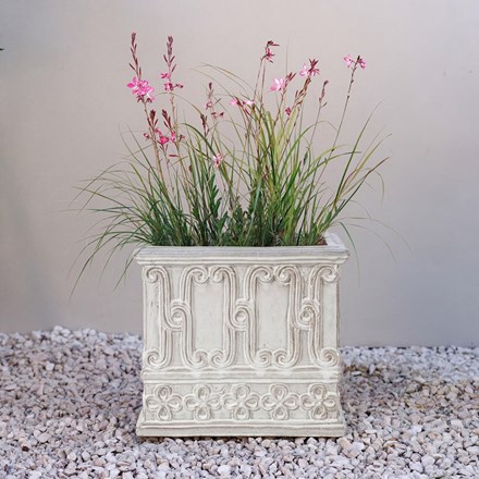 Yallis ornate grey square planter