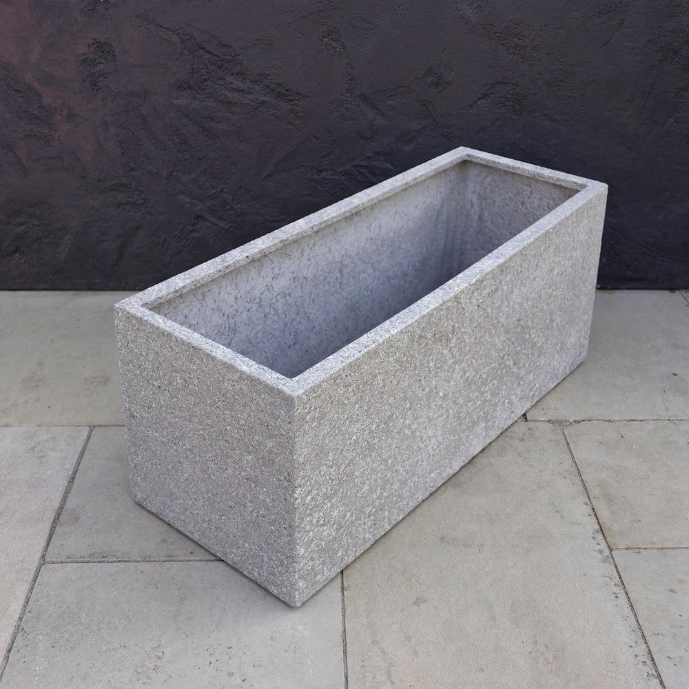 Grey Stone Finish Zinc Trough Planter