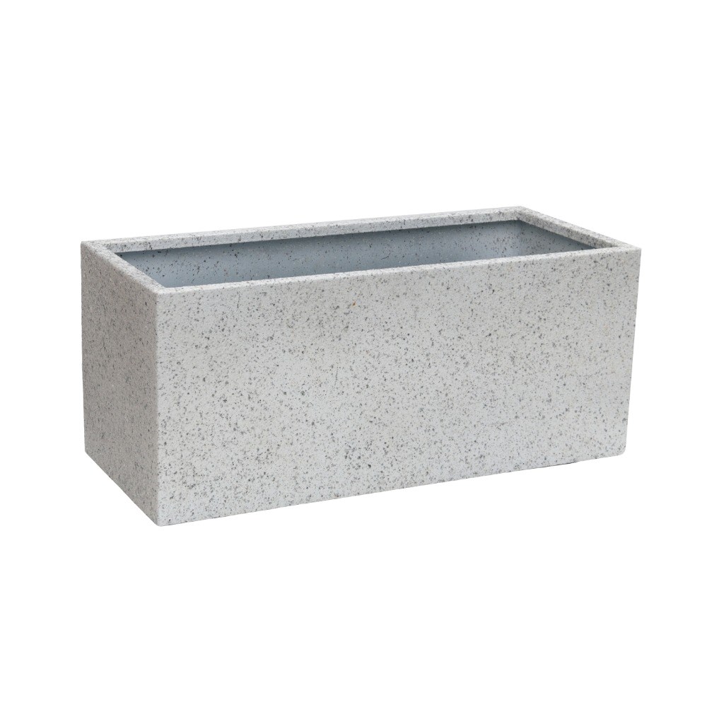 White Stone Finish Zinc Trough Planter