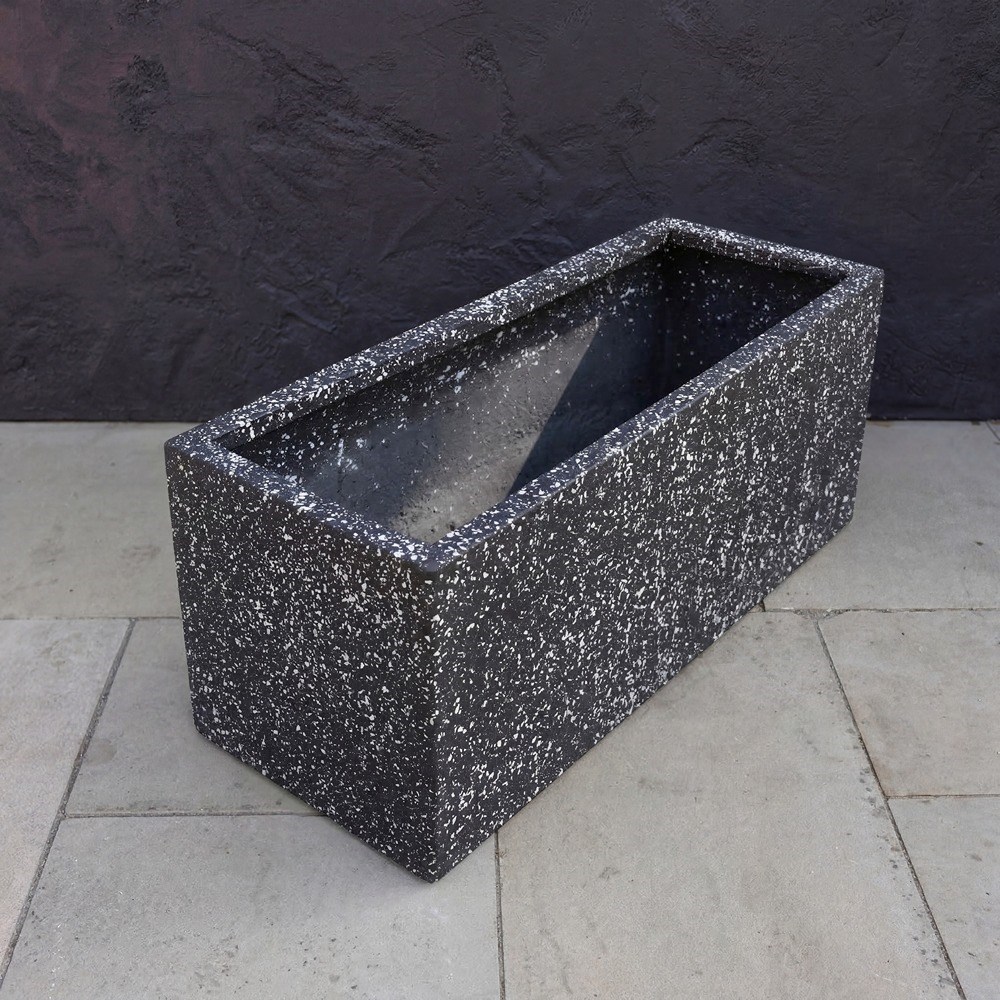 Black Stone Finish Zinc Trough Planter