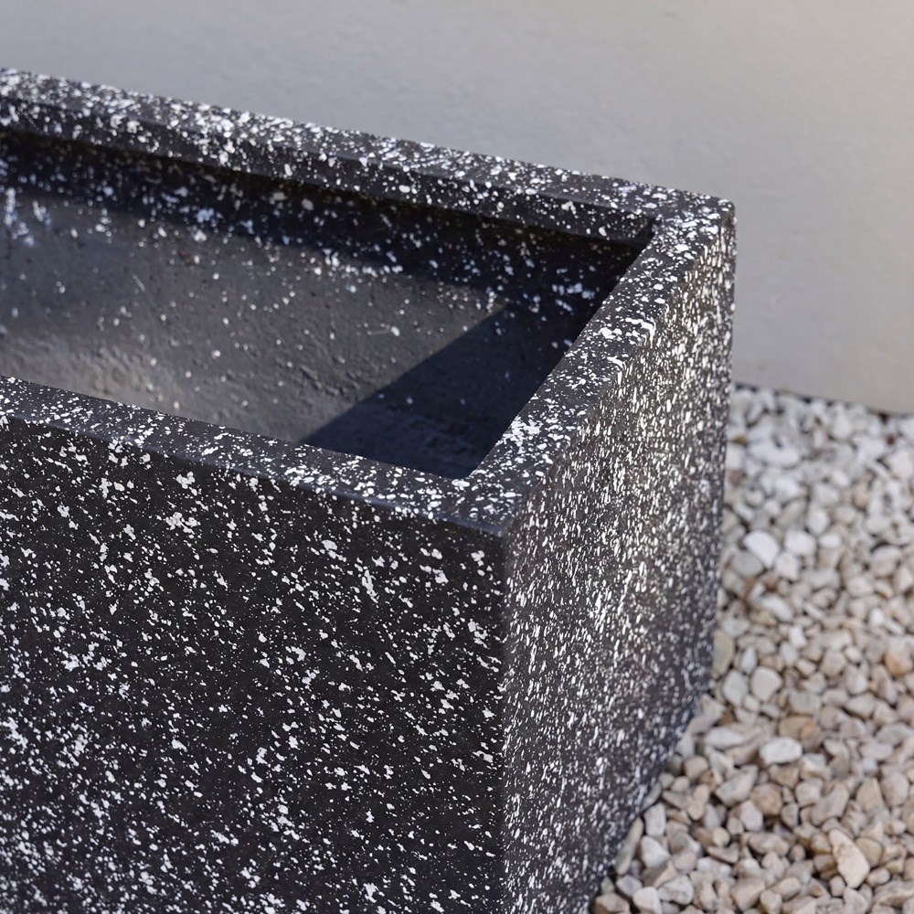 Black Stone Finish Zinc Trough Planter