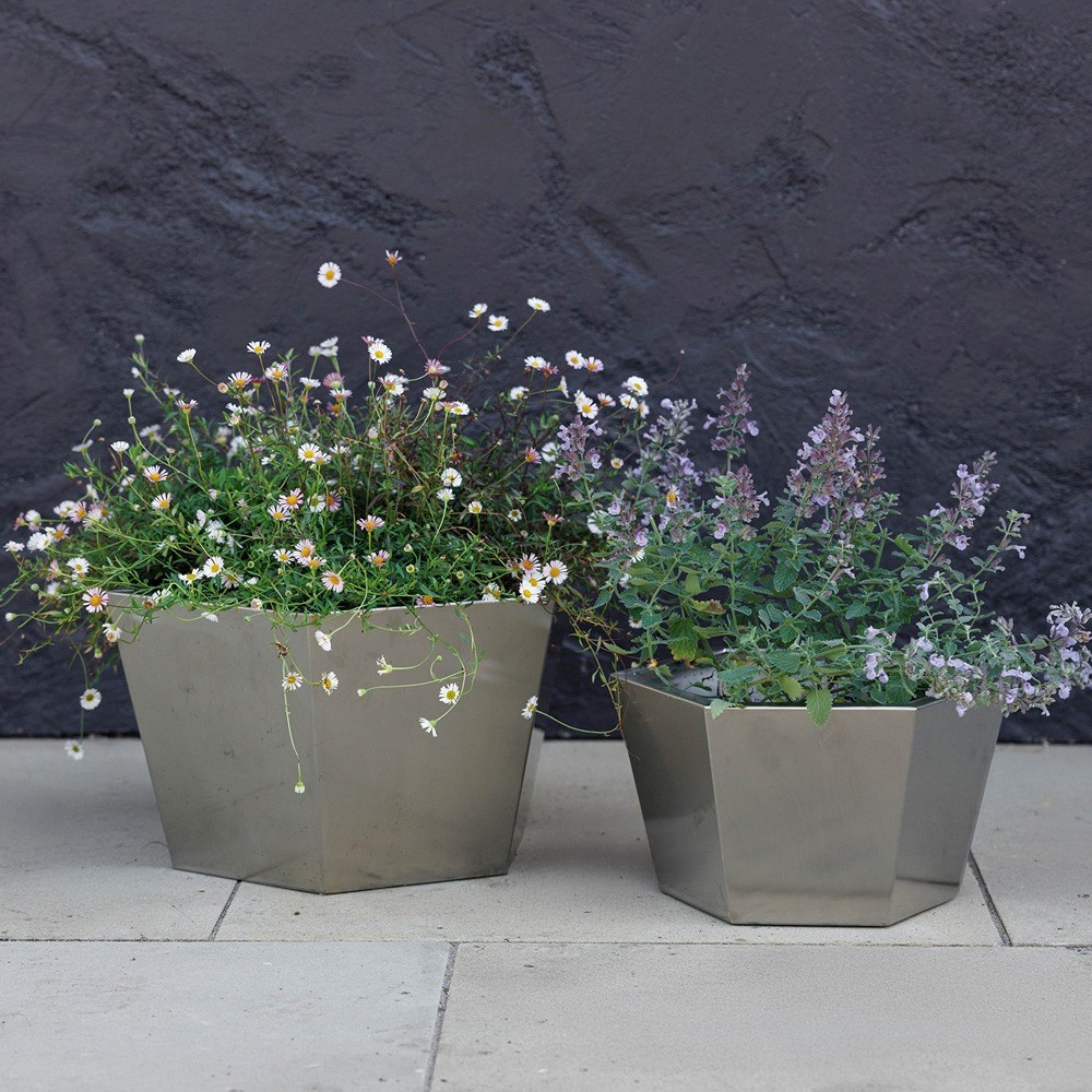 Stainless Steel Hexagon Outdoor Planter