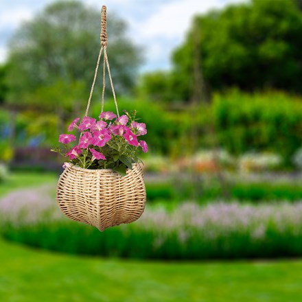 Petal Design Hanging Basket Woven Finish