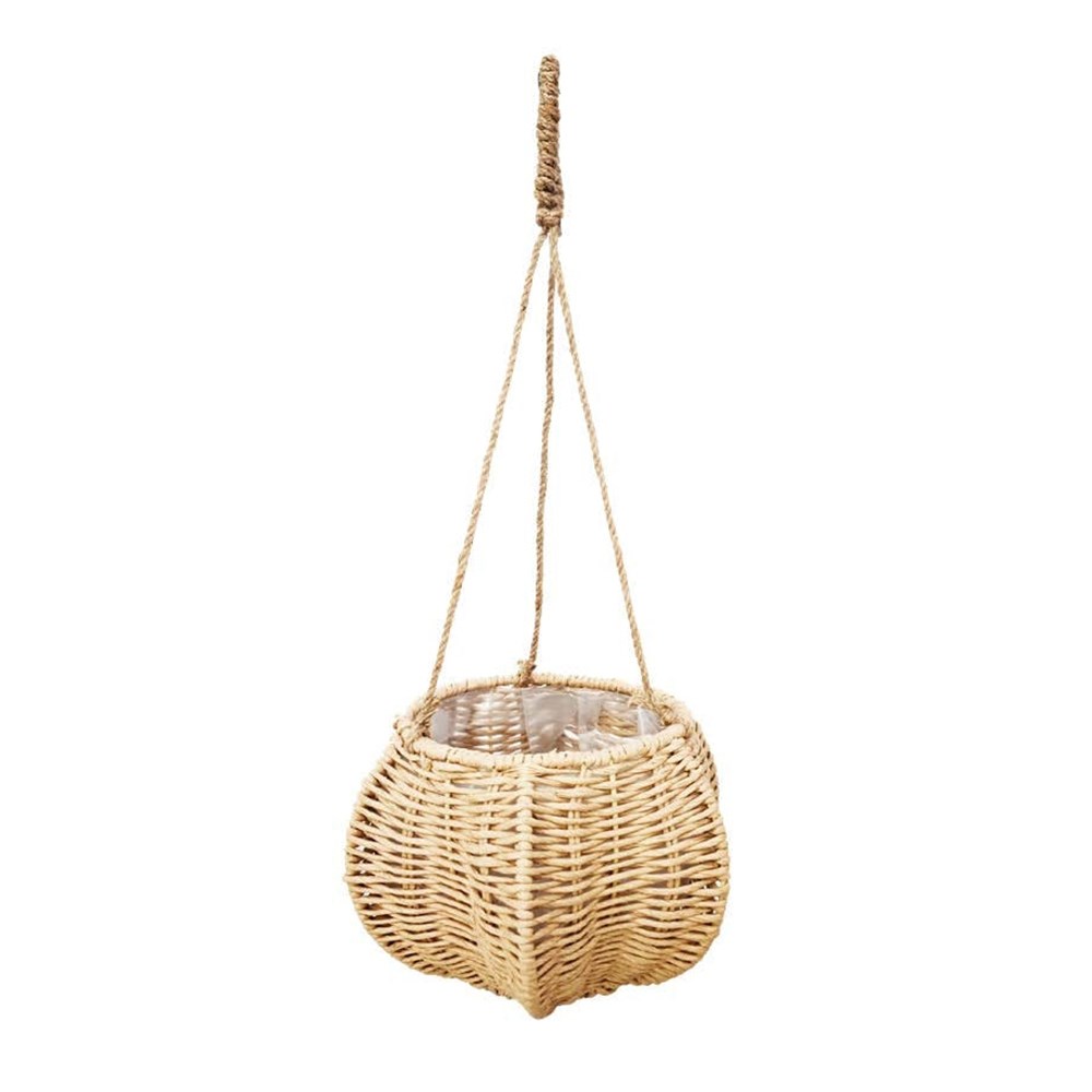 Petal Design Hanging Basket with Woven Finish