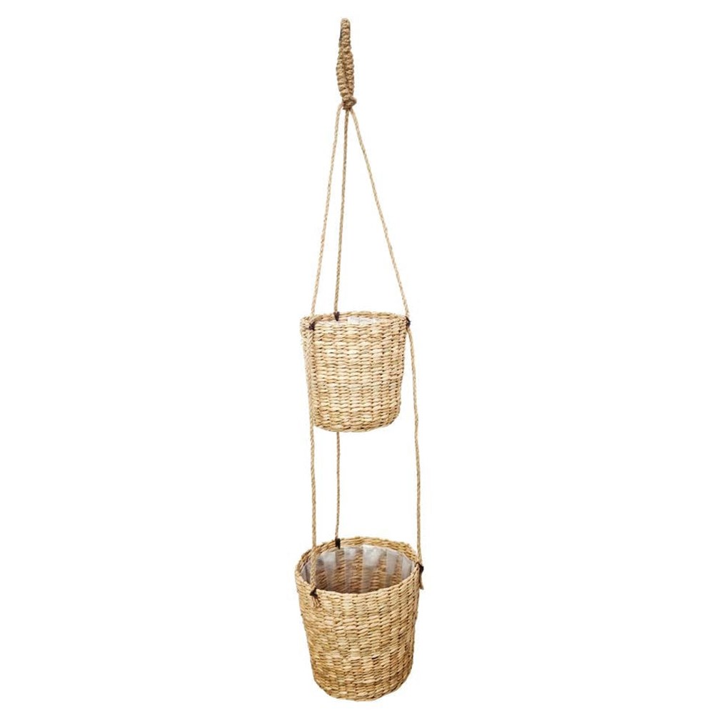 Seagrass Double Hanging Basket