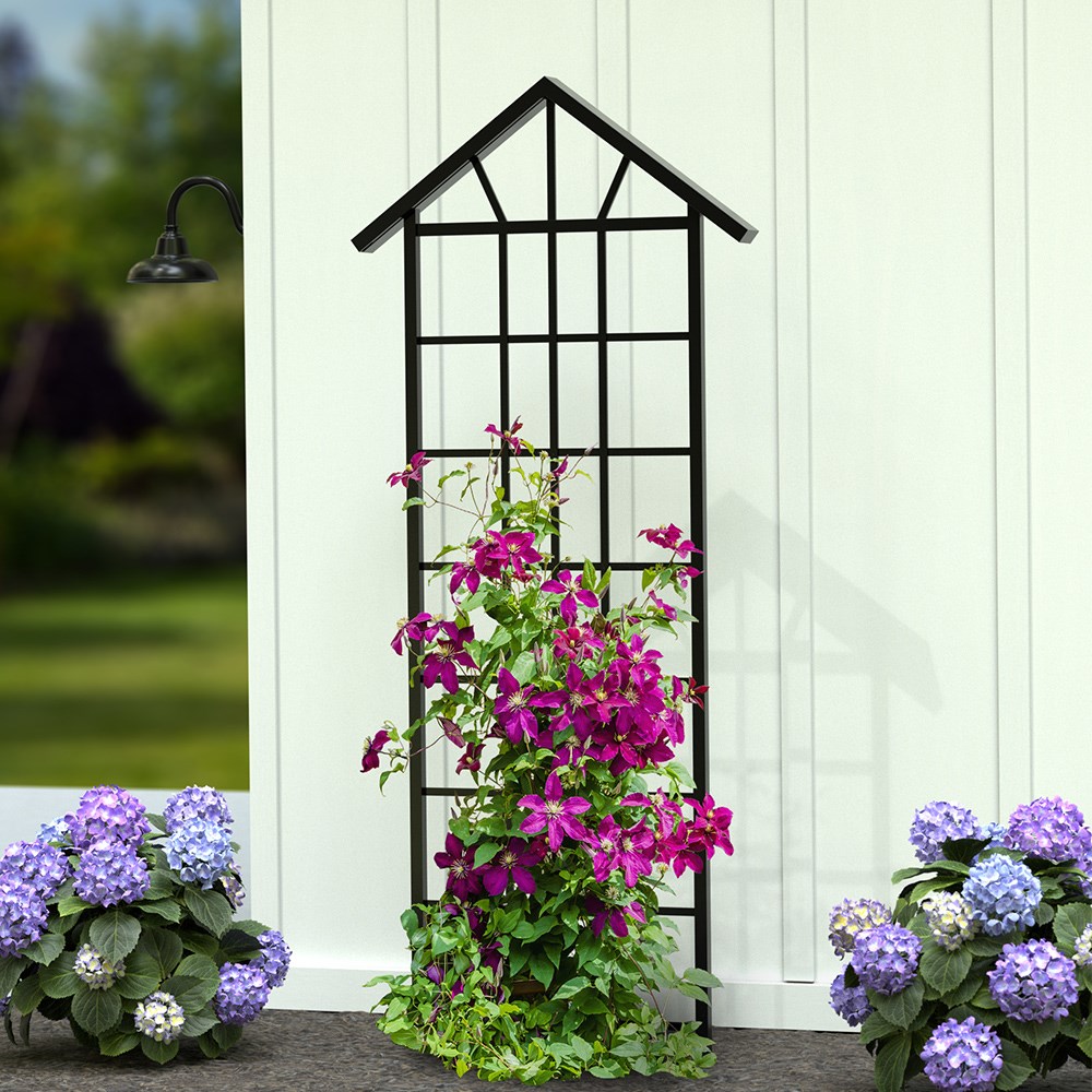Northern Lights Steel Pot Trellis with Solar Lights