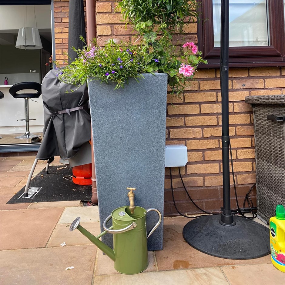 Slim Rainwater Storage Tank with Integrated Planter 100 Litre