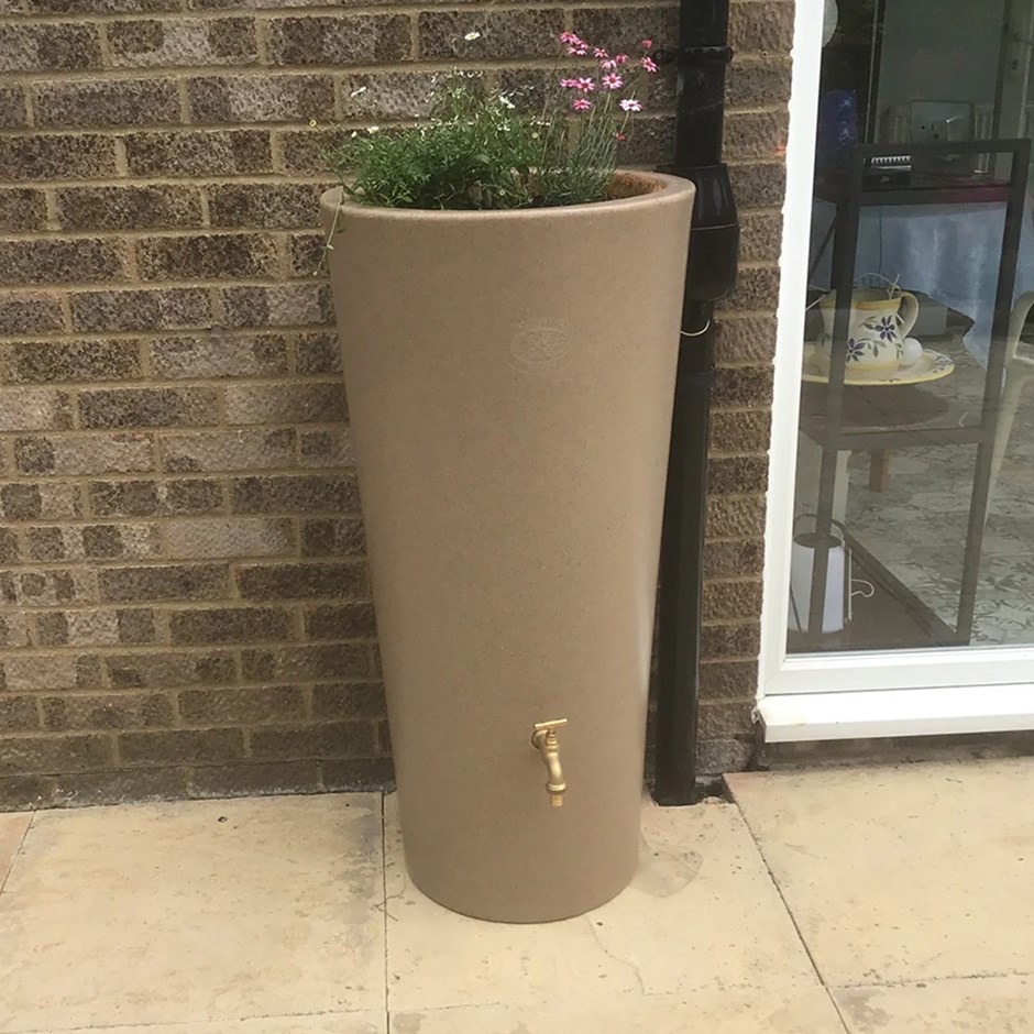 Curved Rainwater Storage Tank with Integrated Planter 160 Litre