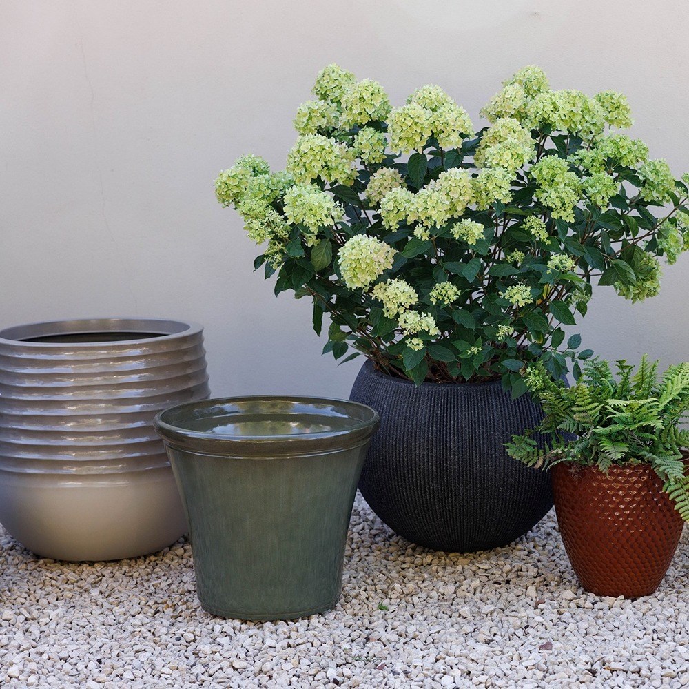 Ribbed Ombre Round Outdoor Planter