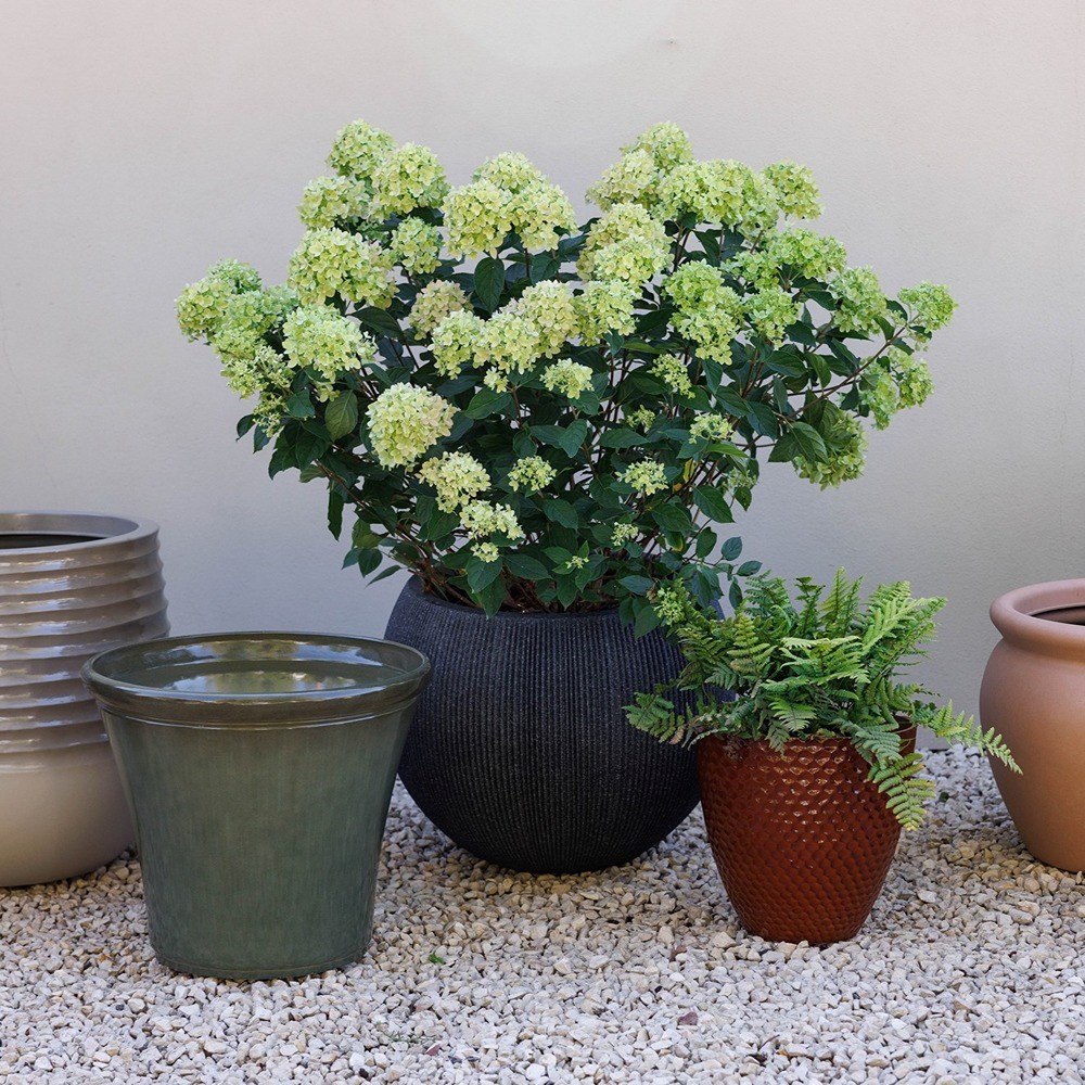 Dimpled Glazed Look Round Outdoor Planter