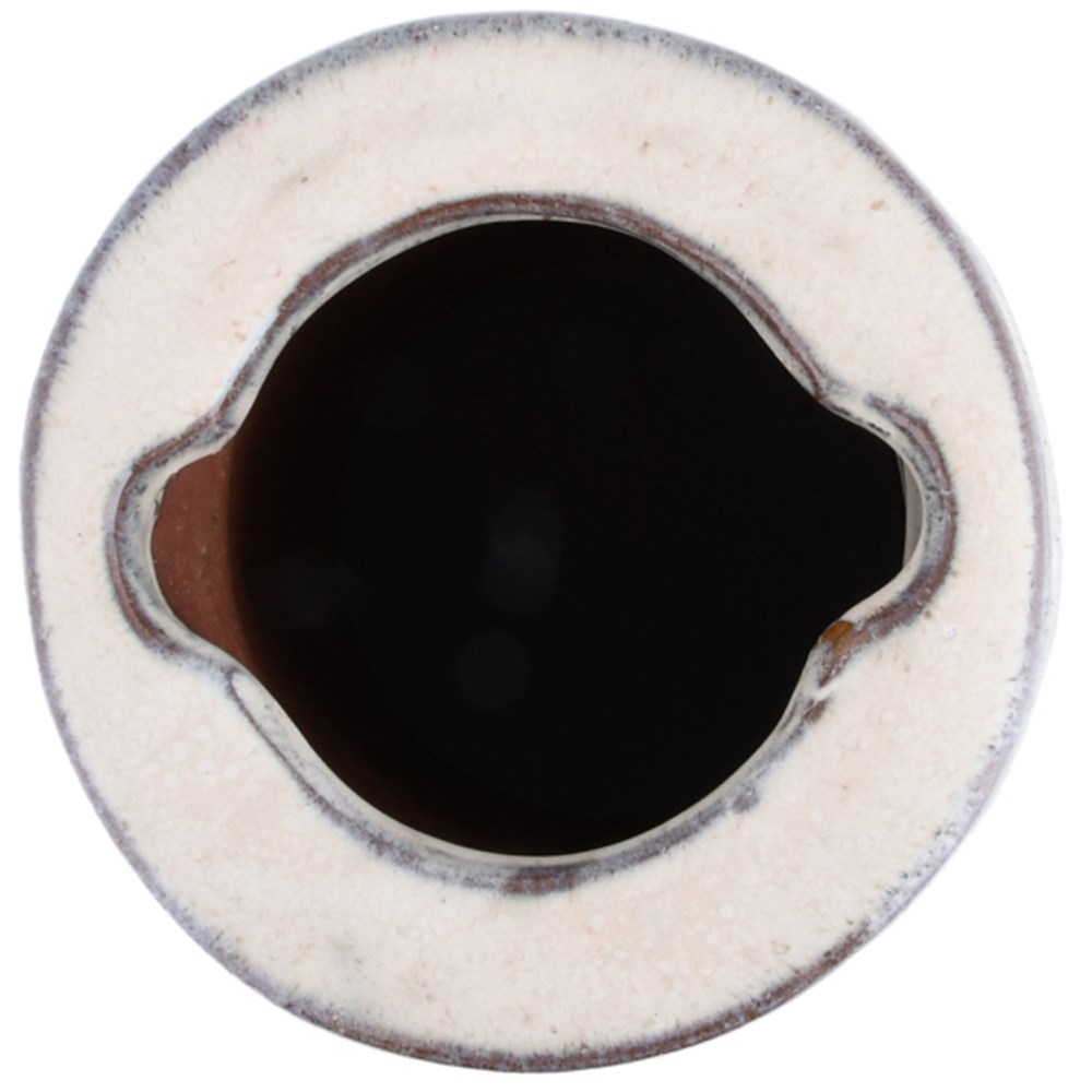 Off White Glazed Ceramic Pedestal Bird Bath