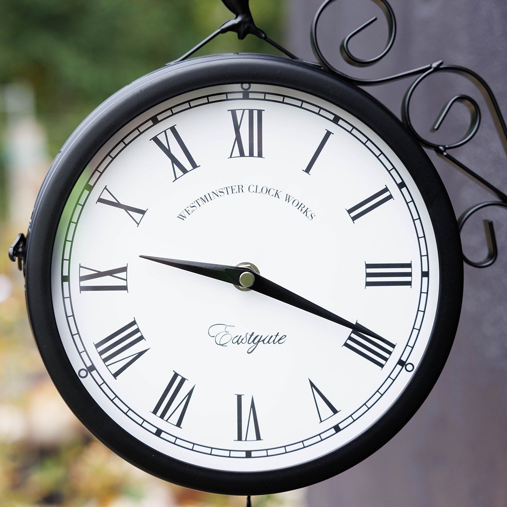 Double Sided Cockerel Station Wall Clock