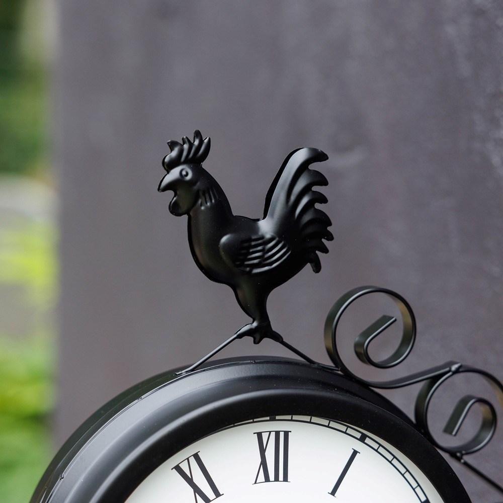 Double Sided Cockerel Station Wall Clock