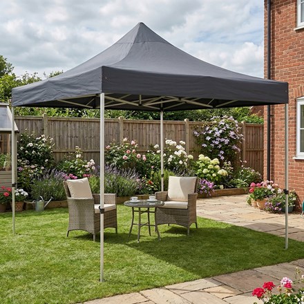 3m x 3m Waterproof Charcoal Pop Up Gazebo By Primrose