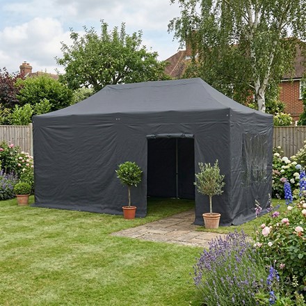 Full Set Of Charcoal Sidewalls For 3m x 6m Pop Up Gazebo By Primrose