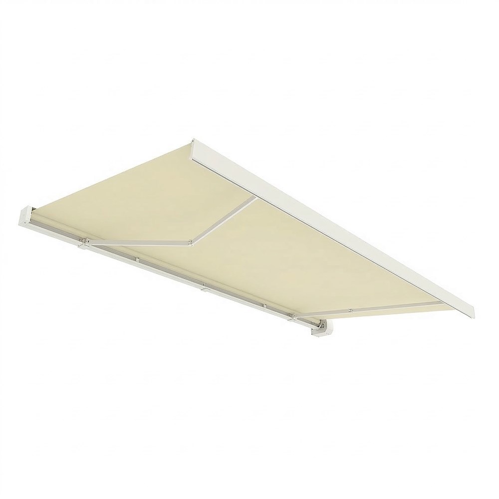 Deluxe Wireless White Full Cassette Electric Awning With Lights | Ivory