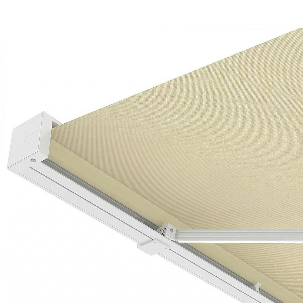 Deluxe Wireless White Full Cassette Electric Awning With Lights | Ivory