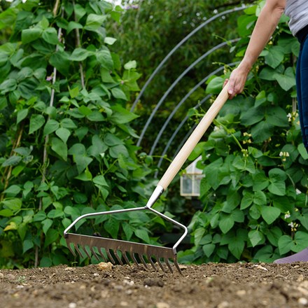 Kent & Stowe Stainless Steel Long Handled Soil Rake