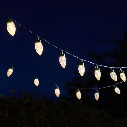Solar Pine Cone String Lights | Warm White & Multicolour | Set of 30