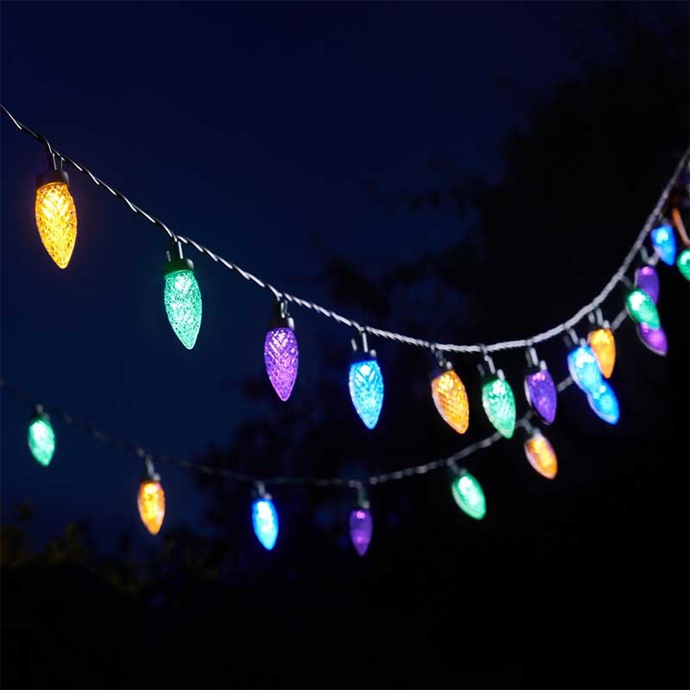 Solar Pine Cone String Lights