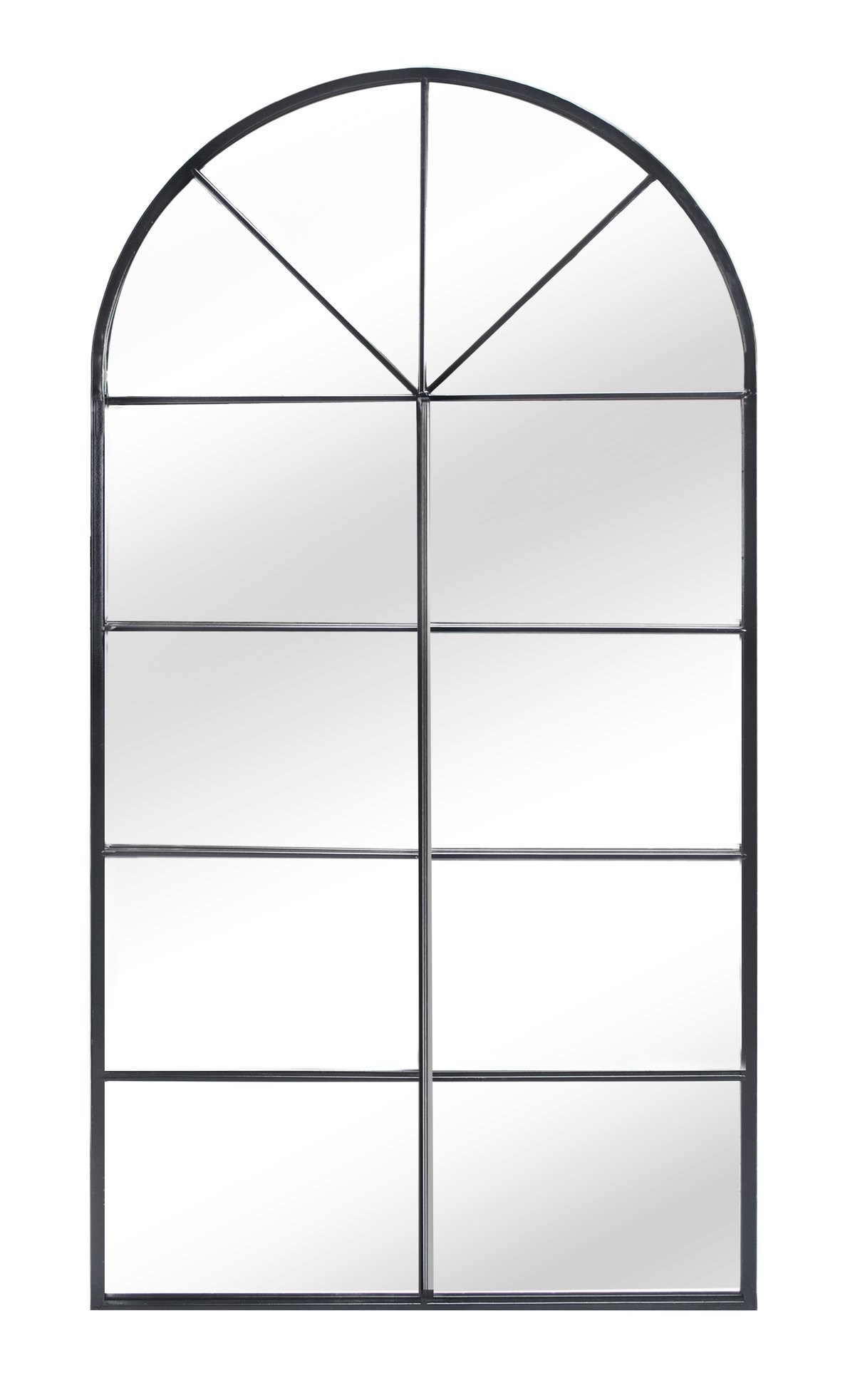 Buy 4ft 5in x 2ft 3in Metal Arch Glass Garden Mirror by Reflect