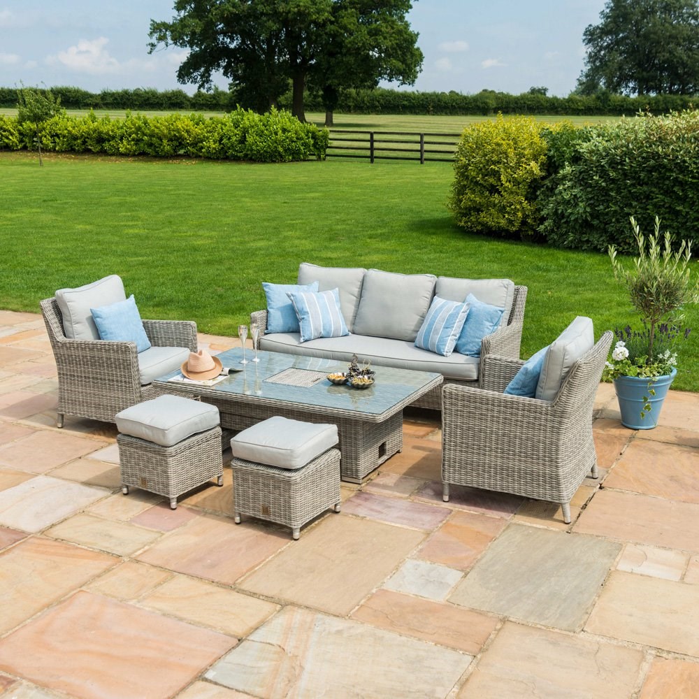 Buy Maze Rattan Oxford Garden Sofa Chairs & Table Dining Set w/ Ice