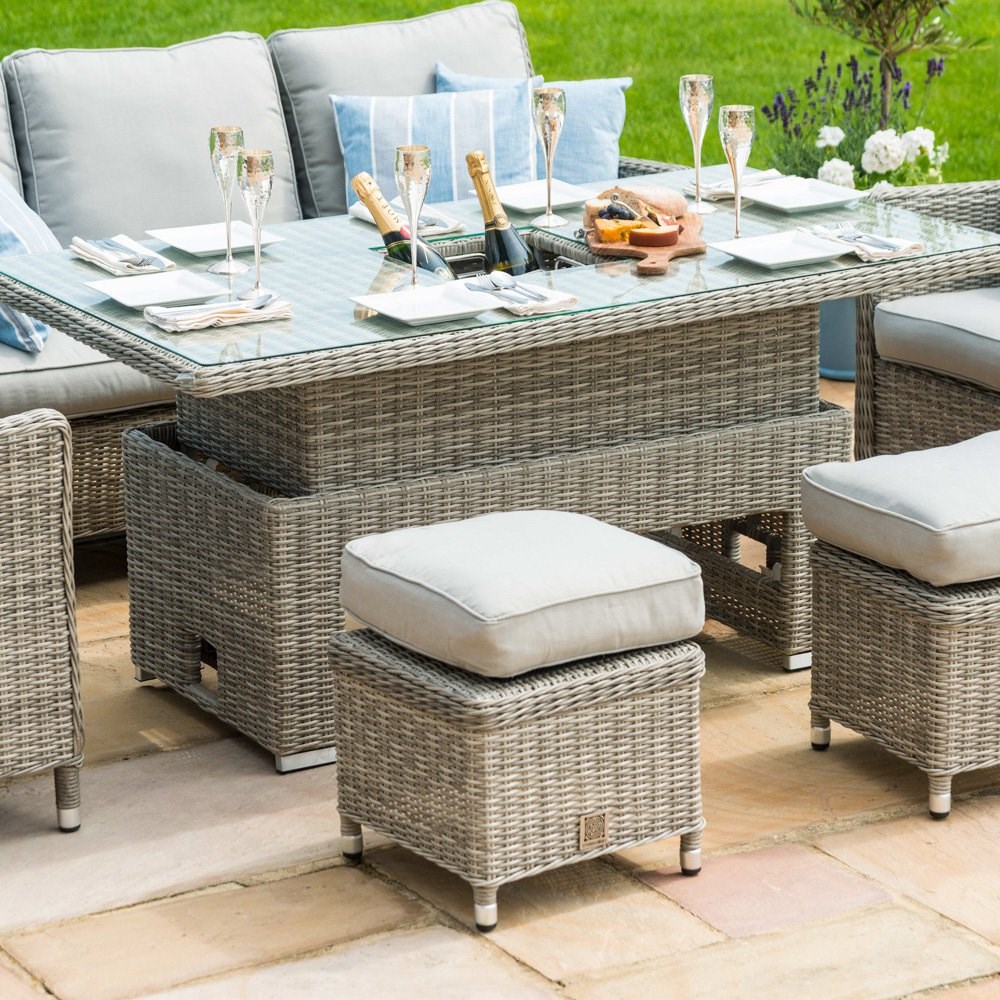 Buy Maze Rattan Oxford Garden Sofa Chairs & Table Dining Set w/ Ice