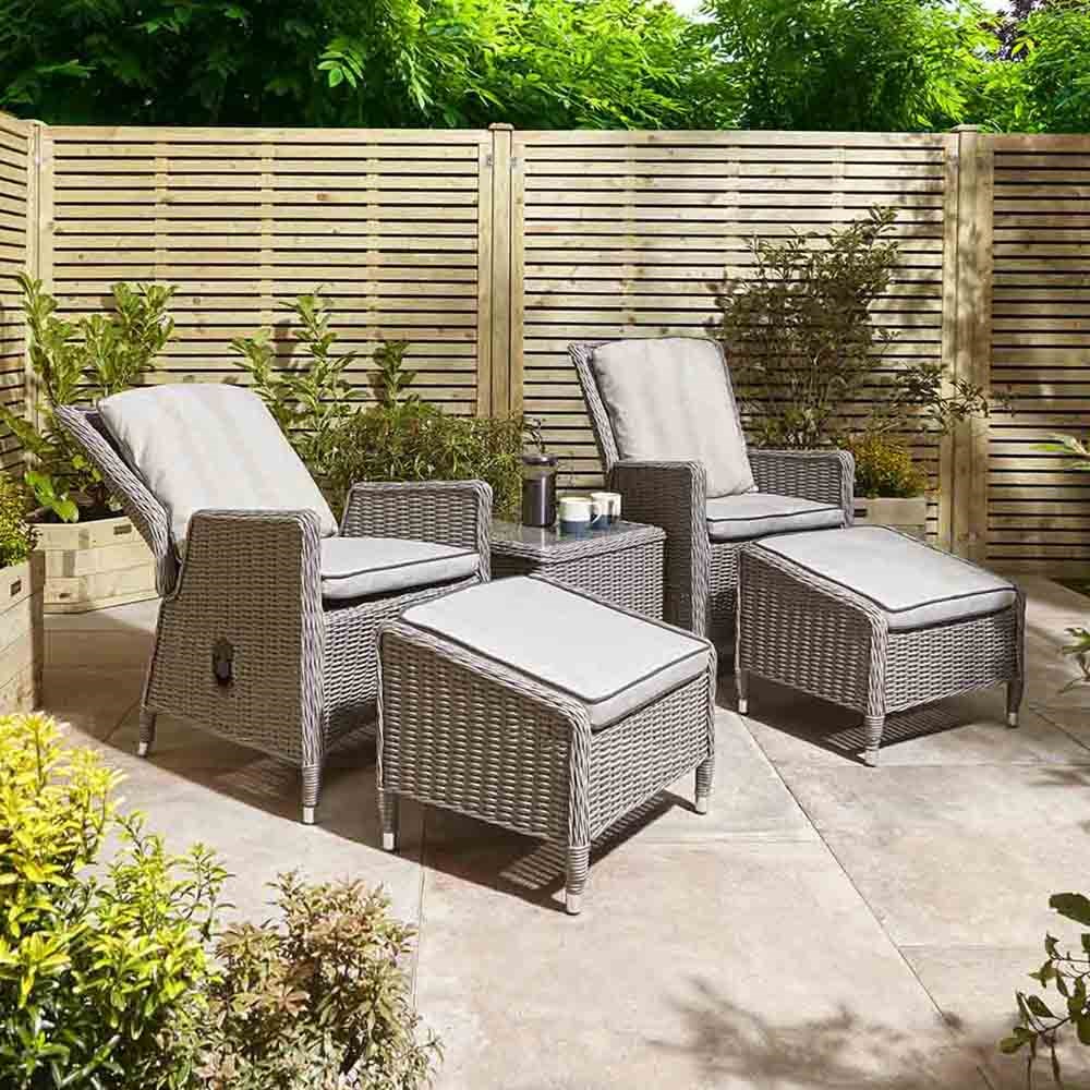 Buy Prestbury Lounger Garden Furniture Set in Stone Rattan Delivery by