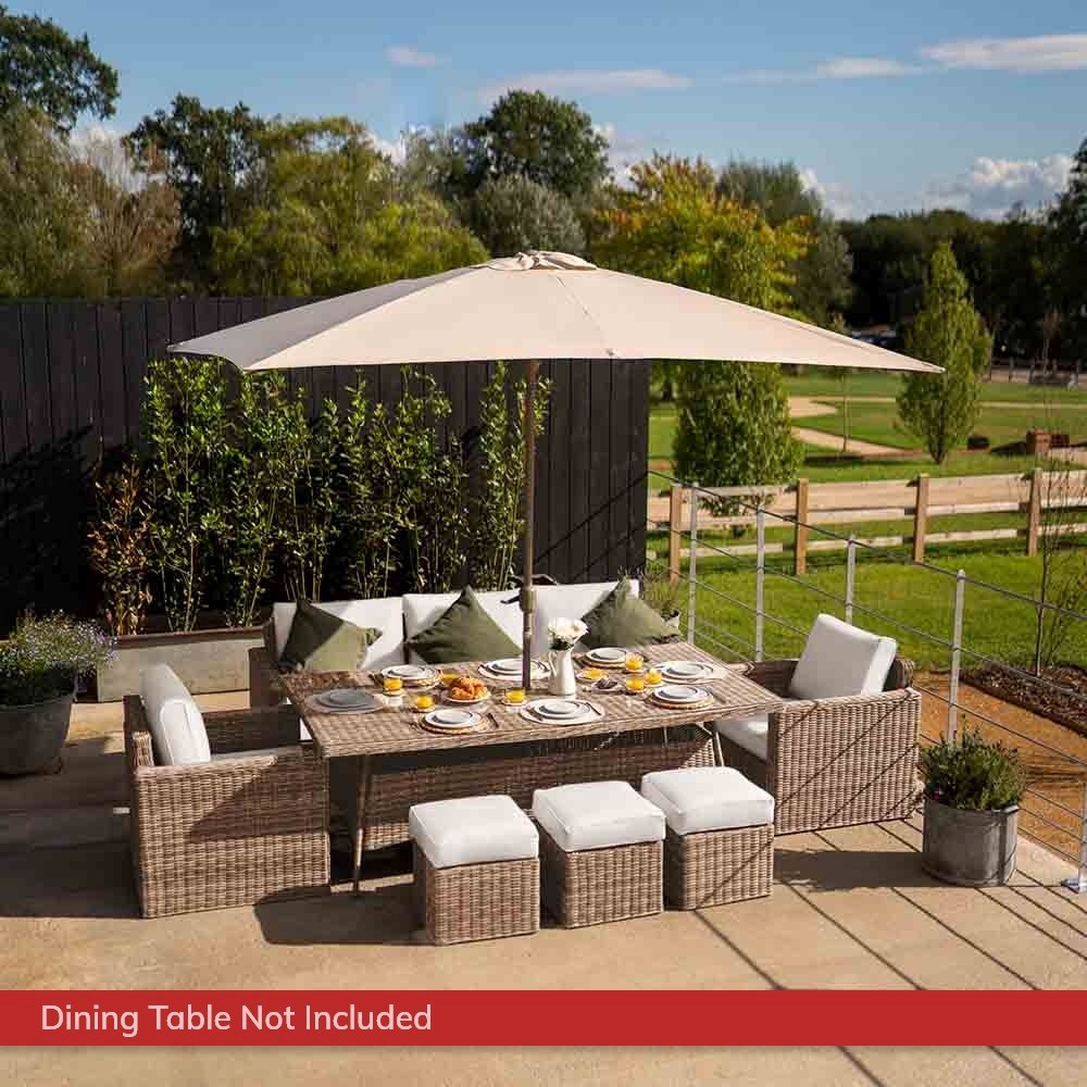 Buy Iris Luxury Rattan 8 Seater Garden Sofa Set w/ Parasol Primrose