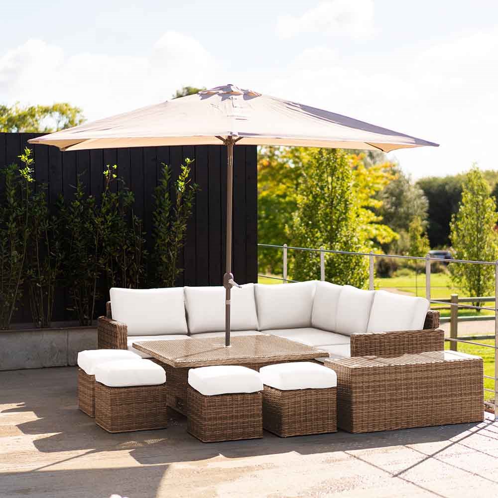 Buy Luxury Rattan 'Iris' Garden Sofa Set w/ Square Rising Table