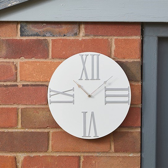 Buy Moda Cream 12\ Outdoor Wall Clock" Delivery by Primrose