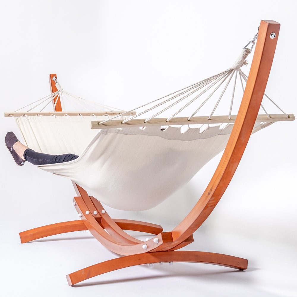 Buy Tortola Wooden Hammock Stand With White Hammock Delivery by Primrose
