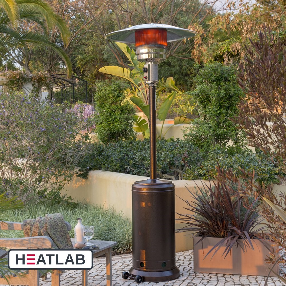 Buy 12kW Freestanding Powder Coated Steel Gas Patio Heater in Bronze by