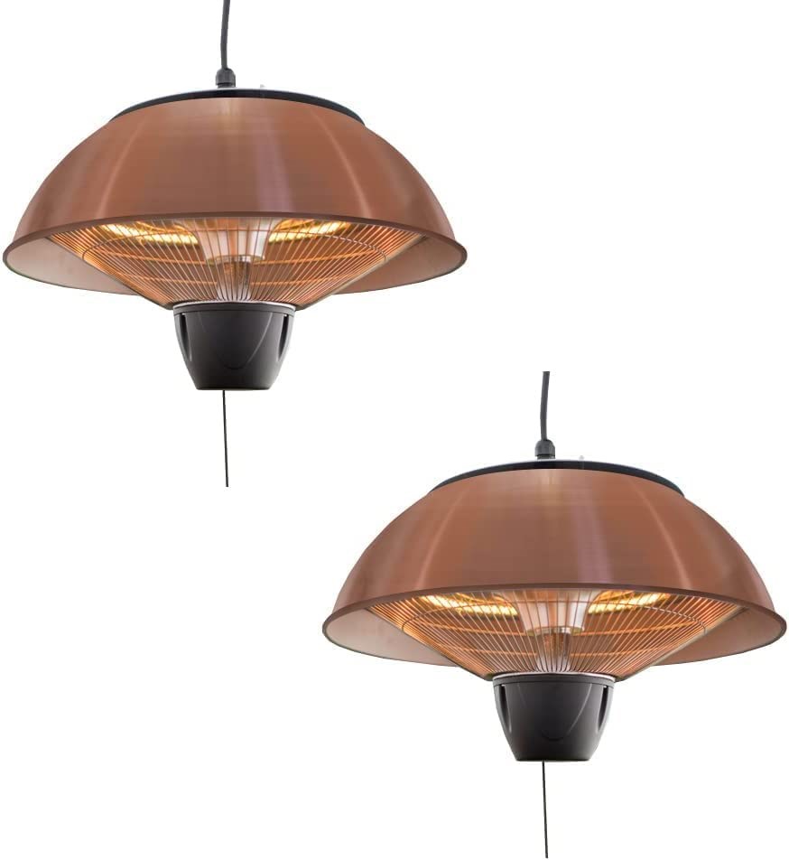 Buy Set of 2 1.5kW IP34 Infrared Hanging Patio Heater in Copper by