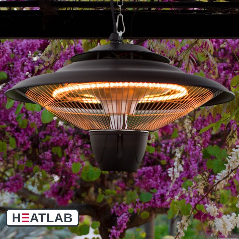 Buy 1.5kW IP34 Infrared Hanging Patio Heater in Black by Heatlab