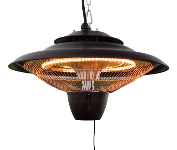 Buy 2kW IP34 Infrared Hanging Patio Heater in Black with Remote by